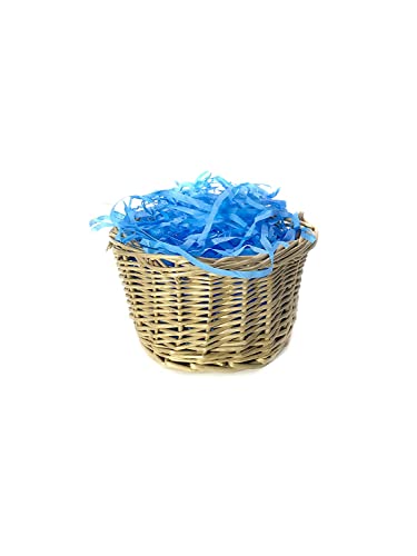 Image of Eco Sarras Thin Shredded Paper Crinkle Paper Grass Strips Gift Tray Decoration, Gift Hamper Decorations, Gift Box Fillers, Wedding Birthday & Valentines Day Gift (100 Grams, Blue, Pack of 1)