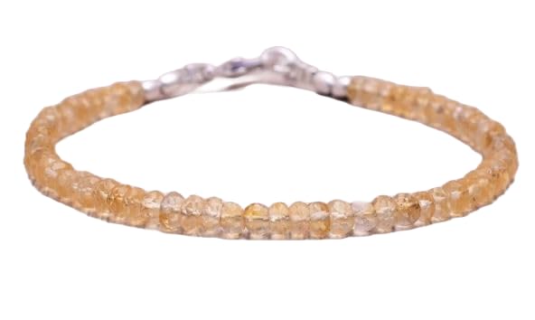 Bracelet citrine rondelle 4mm facettée - Joaillerie fine en argent 925