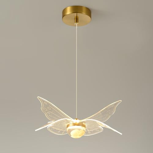 Chandelier LED doré en acrylique pour salle à manger et îlot de cuisine