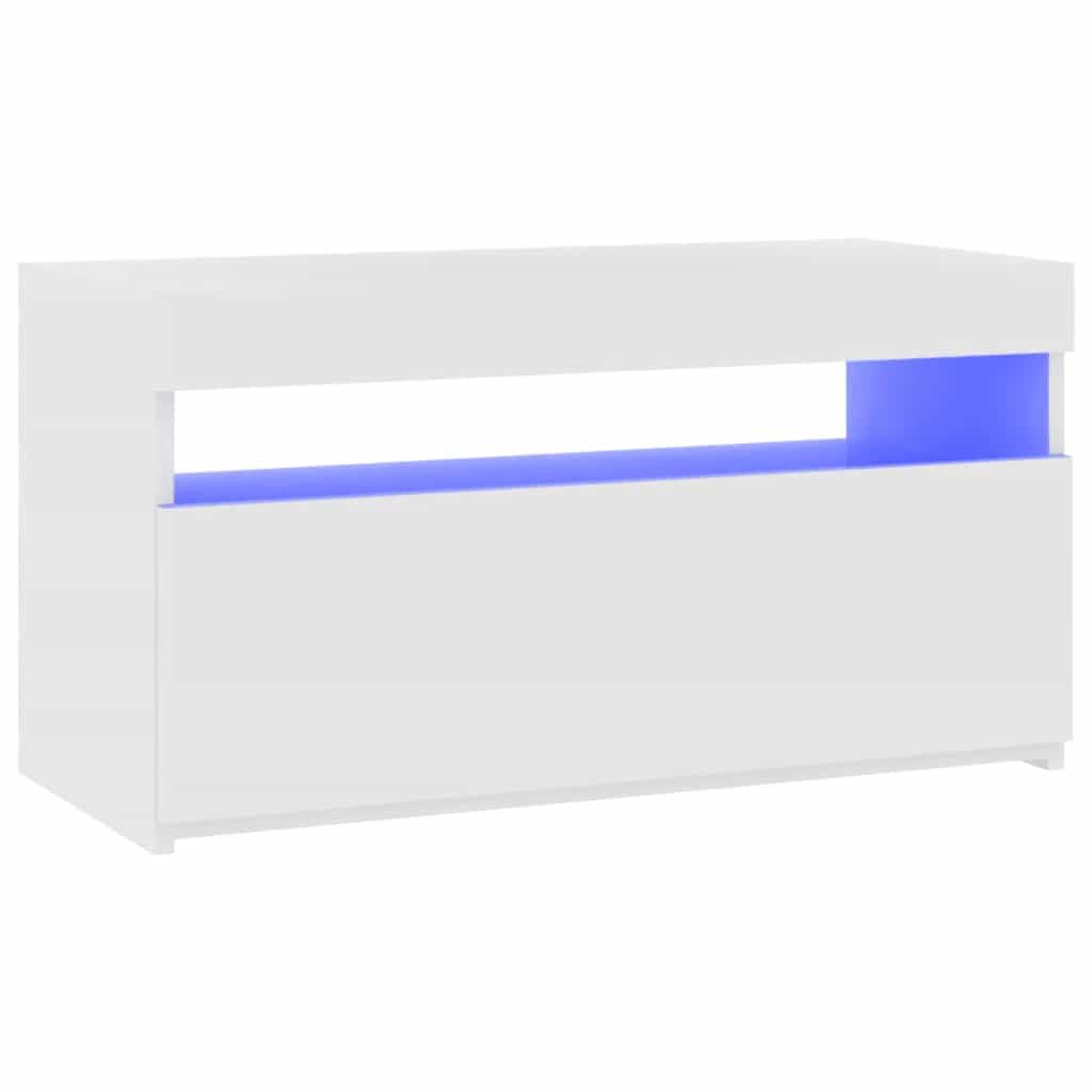 vidaXL Mobile Porta TV con Luci LED Bianco 75x35x40 cm
