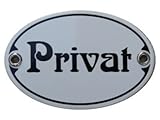 Emaille Türschild Privat Emaille Schild Jugendstil 7 x 10,5 cm Emailschild weiß (ohne Holzrahmen)