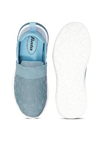 Image of Bata 5899 Esmei Blue Canvas Shoes for Women|Casual outings|Stylish|Comfortable|Sports|Everyday Fashion Size- 5