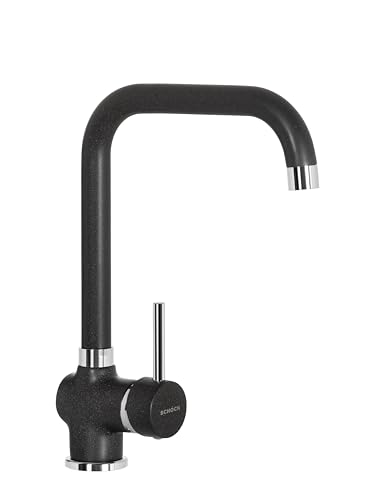 SCHOCK | Miscelatore Aquatime Monocomando con Canna a Ponte, Colore Nero Assoluto, h332mm