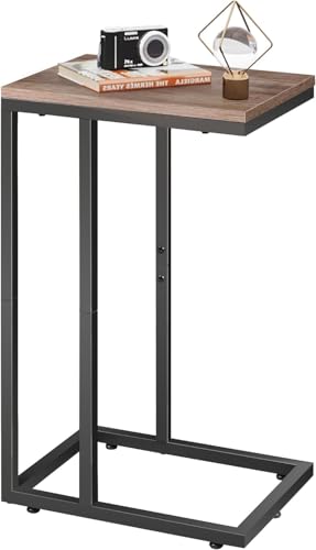 WLIVE Beistelltisch C Form, Nachttisch für Schlafzimmer, Wohnzimmer, Beistelltische mit...