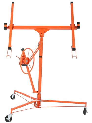 Drywall Lift 11 Ft 150 LB Capacity Heavy Duty Drywall Panel Lifter with 4-9.5 Ft Adjustable Telescopic Arm & 3 Lockable Wheels for Home and Construction