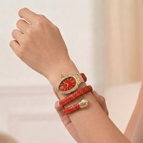 Image of Serpentine Snake Watch, Leather