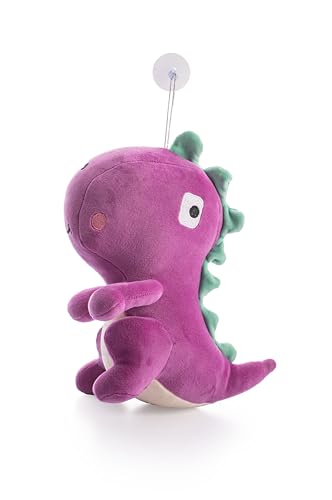 Image of Dimpy Stuff Dino Plush Toy - Purple 23 cm (9 inch) - Super Soft Squishy Nursery Decor Children