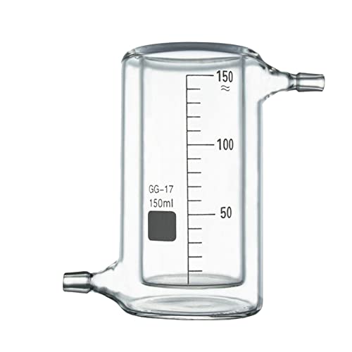 DADAKEWIN - DADAKEWIN 150 ml de verre recouvert de verre double couche Réacteur Bouton de bouteilles Borosilicate 3.3 Verre résistant à la chaleur Verre épais Lab Beaker - Paquet de 1 (150 ml)