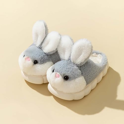 Girls Furry Plush Flat House Slippers Winter Toe Keep Warm Cartoon Rabbit Slippers Winter Cotton Slip On Slipper3