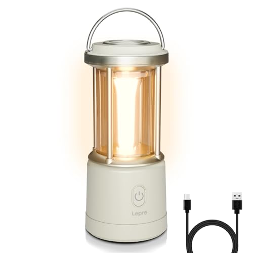 Lepro Lanterne Camping LED Rechargeable, 2000Lm Lampe Camping Puissante, Dimmable 5 Modes, Etanche Portable Suspendue, pour Camping, Bricolage, Secours,...