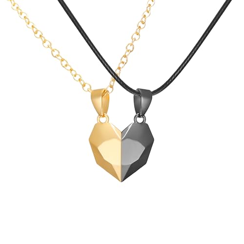 Collier en argent sterling 925 cœur magnétique haut de gamme