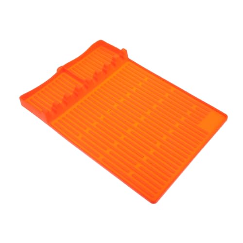 Toddmomy BBQ Grill Silicone Side Shelf Mat Thick Orange Griddle Protection Mat for Outdoor Cooking Reusable Drip Pad Versatile Kitchen Utensil Holder Heat Resistant Grilling Accessory