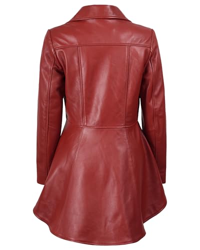 fjackets Real Leather Jacket Women - Stylish Leather Peplum Jacket for Women