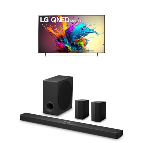 Image of LG 75-Inch Class QNED90T Series Mini LED Smart TV 4K Processor Flat Screen with Alexa Built-in (75QNED90TUA, 2024),LG 7.1.3 ch. Sound Bar with Wireless Dolby Atmos and Rear Speakers