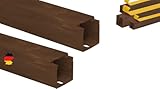  Canaleta para cables de Komib, 10 m, color marrón, de madera, autoadhesiva, lista para el montaje, longitud = 1 metro (30 x 30 mm – 10 x 1 m)