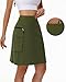Kimmery Cargo Skirt with Shorts Underneath for Women Golf Skorts Athletic Skirt Army Green 2XL