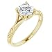 10K/14K/18K Solid Yellow Gold Handmade Engagement Ring, 1CT-9CT Round Cut VVS1 Moissanite Solitaire Ring, Diamond Wedding Ring Set for Women/Her, Anniversary/Propose Ring (Main Stone : 1.00 Carat)