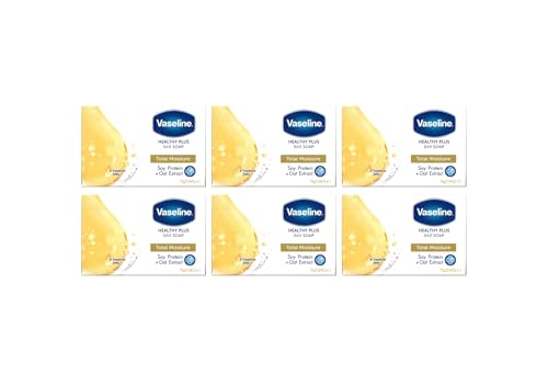 Vaseline Healty Plus Total Moisture - Pastilla de jabón (6 x 75 g, 6 unidades)