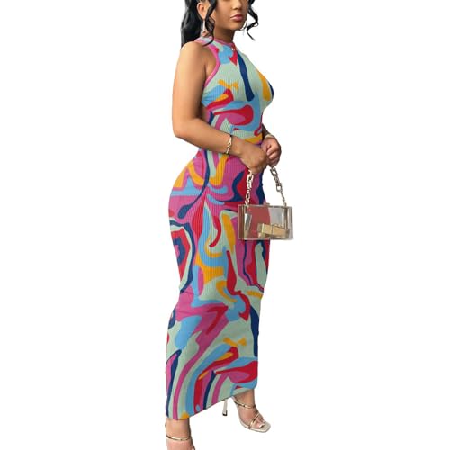 Image of Nimsruc Women Summer Sexy Bodycon Maxi Dress Casual Long Dresses