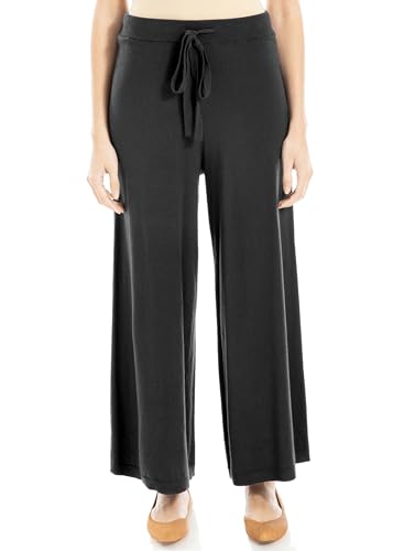 Max Studio Womens Wide Leg Sweater Pant, M, Black