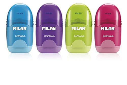 Milan 4701116 taille-crayons réservoir et gomme Capsule pour dessiner sans taches
