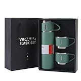 GENR Termo con taza incluida para té y Café de Acero Inoxidable, botella aislada al vacío con tapa incorporada a prueba...