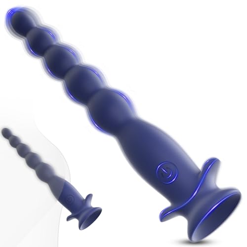 BDSMYEE Mini Analvibrator mit 10 Vibrationsmodus,Analplug Analkugeln mit Saugnapf,Vibrator Vibration Vibratorensets Analspielzeuge erotisches Sex Spielzeug für die Frauen Männer (Blau)