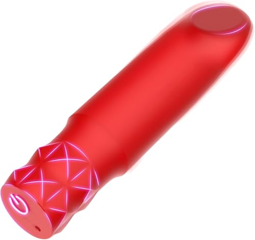 LDENUXI Strong Shock Powerful Bullet Rod Toys Travel Mini Size Waterproof Bullet Massage Rod Portable Soft Toys for Women Pleasure Travel Gift (Red)