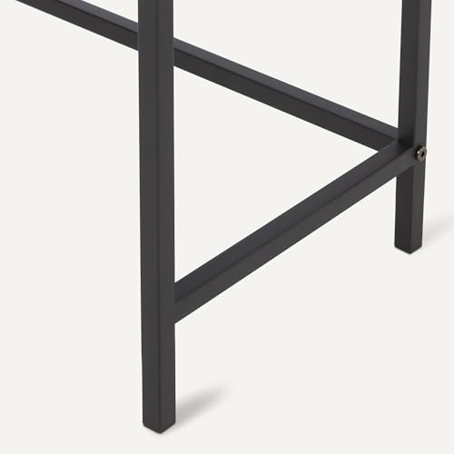 Amazon Basics Rechteckiger Konsolentisch mit Ablage, Stahlrahmen, 30cm (T) x 100cm (B) x 80cm (H),Schwarz