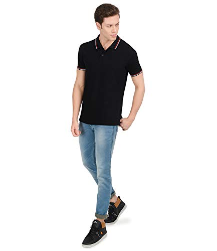 Image of AWG ALL WEATHER GEAR Men's Regular Fit Cotton Polo T-Shirt Black