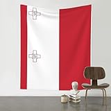 QAZWZML Bedruckter vertikaler Wandteppich, Motiv: Flagge von Malta, 152,4 x 130,9 cm, dekorativer Teppich, geeignet für Sofas, Picknick-Matten, Tagesdecken
