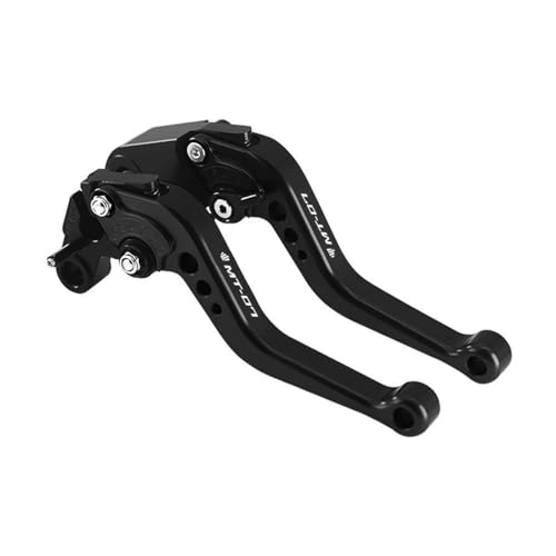 Brems und Kupplungshebel Kompatibel Mit Yamaha Für MT-07 Für FZ-07 2014-2021 2022 2023 Für FZ-09 MT-09 Tracer 2015-2022 Motorrad Einstellbare Bremse Kupplung Griff Hebel(Black MT07)