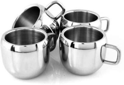 Image of LiMETRO STEEL Stainless Steel Apple Tea & Coffe Cups (80 ml) (6)