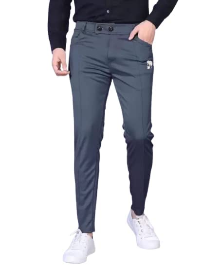 Image of K. K Garments Men's Regular Fit Lycra Blend Trousers