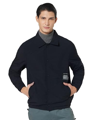 Buy Qube By Fort Collins Men's Coach Jacket - Lightweight Snap Black - Image 1