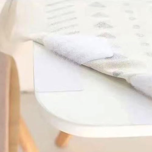Image of Cushion Grippers 5.9 in x 5.9 in Hook and Loop for Panel Couch Cushion Sheets Grip with Adhesive White Squares Double Side Stick Tape for Patches Furnitur, 8 Pairs