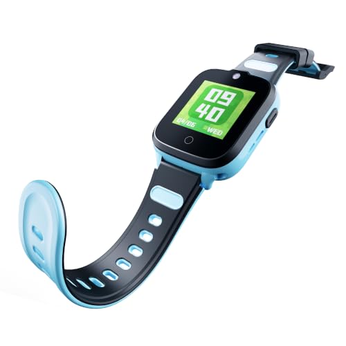 Image of boAt Sailor Nav Kids Smartwatch with 2-Way Video & Voice Calling, Real Time Location Monitoring via Google Maps, Geofencing, 4G SIM Compatible, Parental Control, SOS, Smartwatch for Boys (Sky Blue)