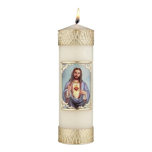 Trinity Church Supply Devotional Candle Sacred Heart Long Lasting Wax Candle for Home Prayer Space Sanctuary Decoration, Pack of 2