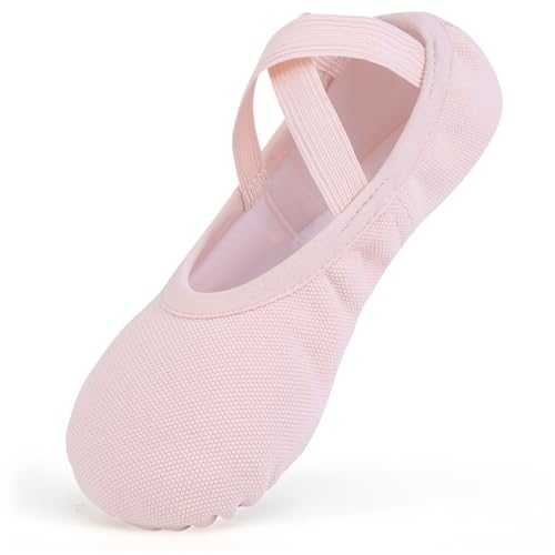 Ulicox Chausson de Ballet Fille Demi Pointe Danse Classique Femme Élastique Chaussure Danse pour Yoga Performance Gymnasti Rose 33