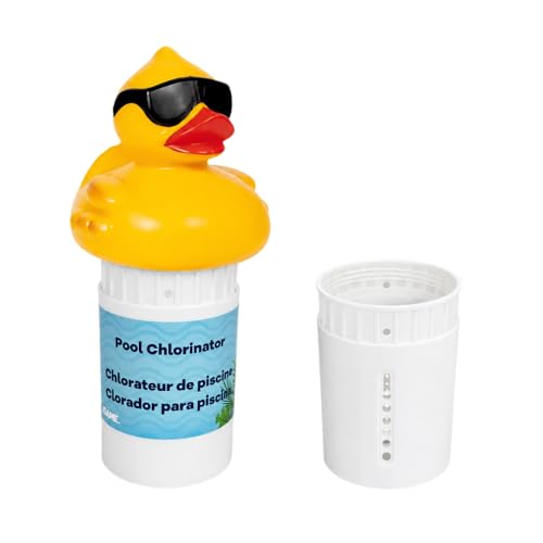 GAME 4002 Derby Duck 3 Inch Chlorine Five Tablet Capacity Above-or Inground Pool Use Adjustable Dispensing Rate