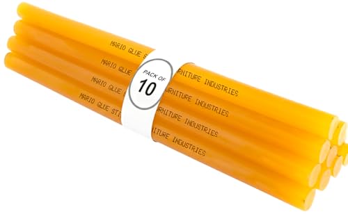 Image of Mario Furniture Grade Yellow Hot Melt Glue Stick 220mm x 11mm Pack of 10| Super Strong Bonding | Heavy Duty Professional Glue for Furniture, Woodwork & Repairs | Premium Range