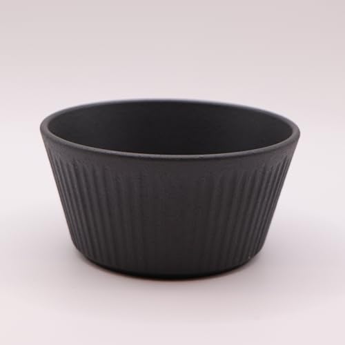 【ware hendey】 デザイン丸小鉢11cm 割れない皿 日本製 プレミアムブラック 耐熱240℃ 食洗機対応 電子レンジ対応 高耐久性 プラスチック製 樹脂製 食器 プレート 皿 BPAフリー 小鉢 ボウル シリアルボウル 陶器感 (1)