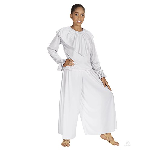 Eurotard Child Shawl Collar Blouse (13736C) -WHITE -M