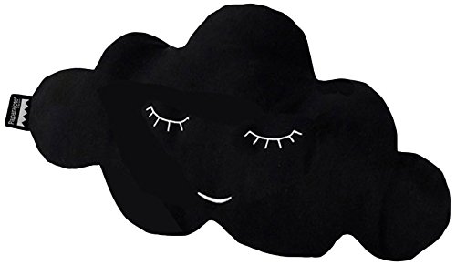 Paparajote Factory Cloud S Black Cojín de algodón con Forma de Nube, 50 x 25 cm, Negro, 50 x 16 x 25 cm