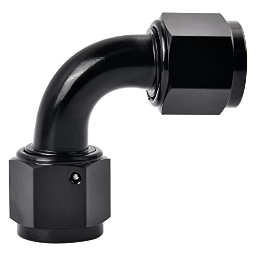 Image of EVIL ENERGY 8AN Female to 8AN Female 90 Degree Swivel Coupler Union Fitting Adapter Aluminum Black