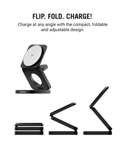Image of DailyObjects Surge Foldaway 3-in-1 Qi2-Certified Magsafe-Compatible Wireless Charger | Compatible with iPhone 12 and Above & All Qi Enabled Phones, Earbuds, Smartwatches | Fast Charging