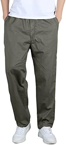 Cargobroek voor heren, lange regular fit, vrijetijdsbroek, effen, werkbroek, losse casual cargobroek met zakken, zomerbroek, lichte vrijetijdsbroek, vintage sportbroek, trekkingbroek voor mannen, streetwear, groen, XL