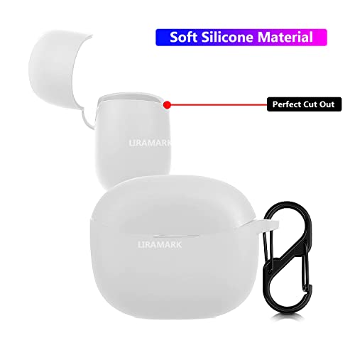 Image of LIRAMARK Shockproof Protective Silicone 360 Cover Case with Buckle Designed for Anker Soundcore R100 (White)