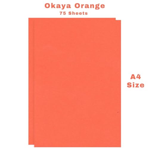 Image of CVANU Premium A4 Color Paper Sheets Okaya Orange 120 GSM Color Art Papers for Kids DIY Arts and Crafts| Scrapbooking| Card Making (Pack of 75)