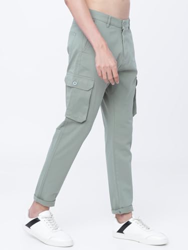 Image of Highlander Men's Tapered Fit Cargo Trousers| Stylish & Comfortable for Casual, Travel & Active Wear | Trouser for Men | Men Trousersn